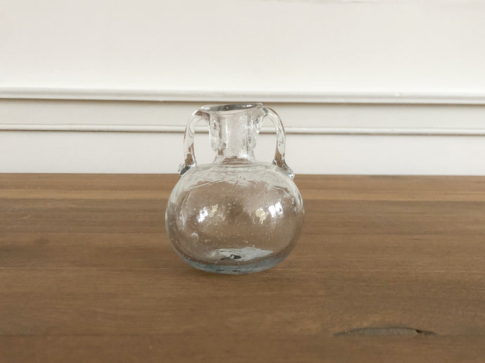 Handblown Double Handle Glass Bud Vase