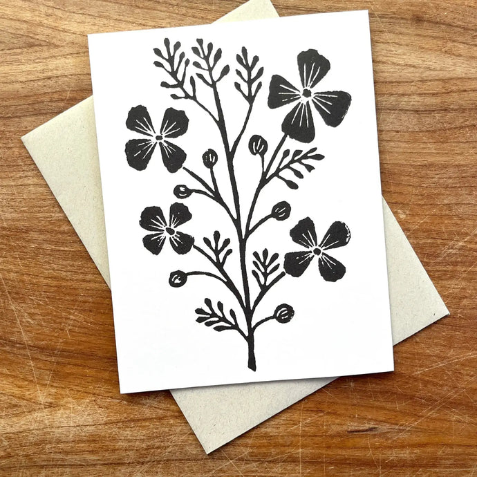 Katharine Watson offset printed card Black floral Box of 6