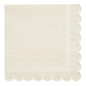 Cocktail Napkin Scalloped Edge Cream 20/pkg