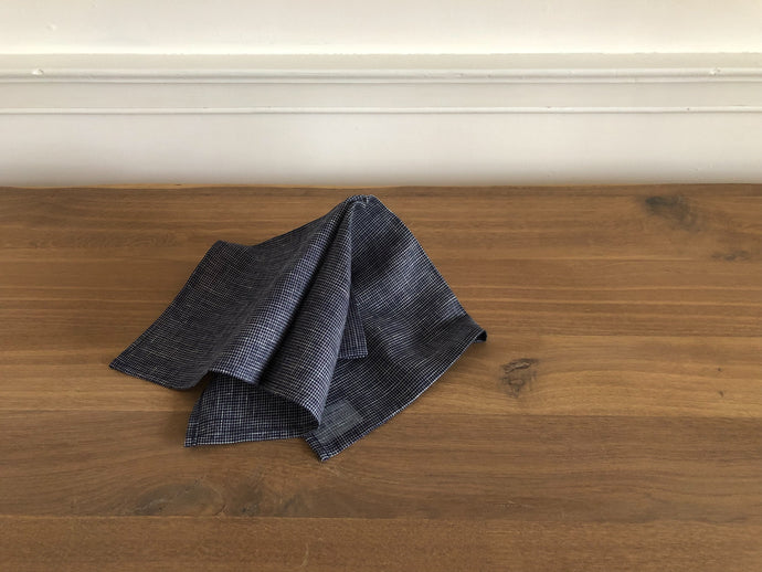 Fog Linen Napkin in Navy + White Birdseye (set of 4)