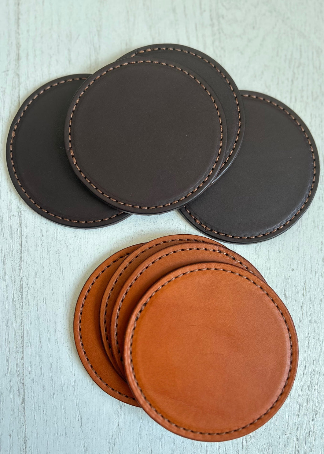 Millstream Home- Leather Coasters - Set of 4