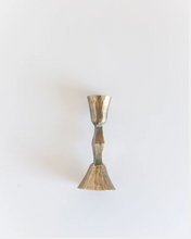 Low Diamond Hand-Forged Iron Candle Stand, Brass