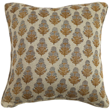 Marigold Mustard Print Linen Pillow 14x20