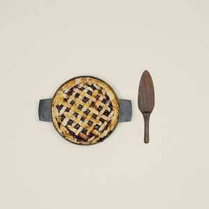 Hawkins NY Hand carved walnut Pie Server