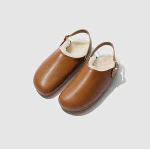 Clog with Shearling - Umber