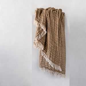 Hale Mercantile Crush Linen Throw Blanket   63x83