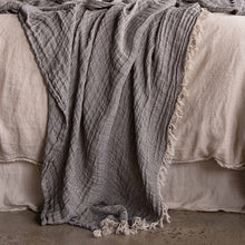 Hale Mercantile Crush Linen Throw Blanket   63x83