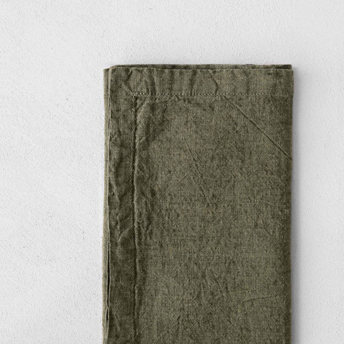 Hale Mercantile Basix Linen Napkins in Armee