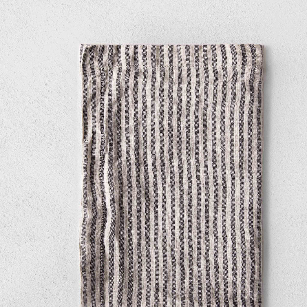 Hale Mercantile Basix Stripe Linen in Nox/Sable