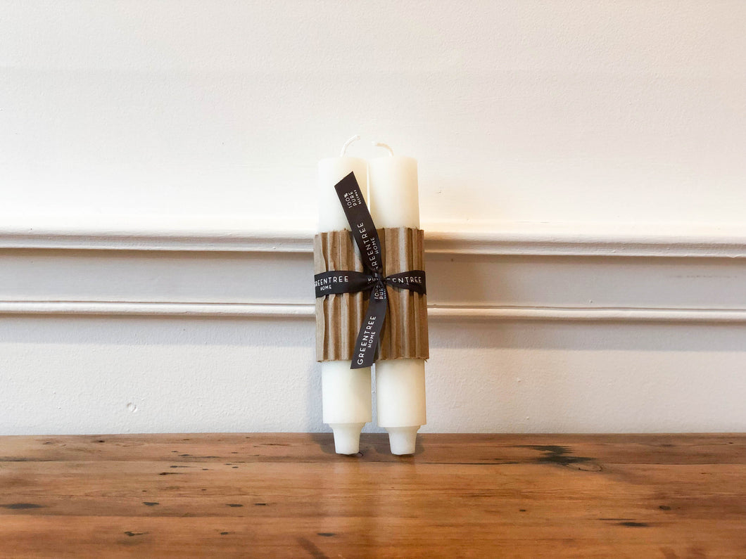Column Candle Pair - Cream