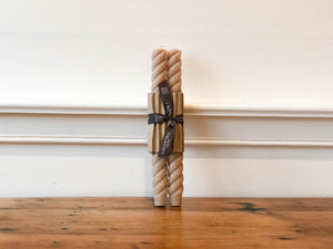 Rope Candle Pair - Dune 10"