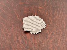 Set of Linen Coasters in Natural + Black Stripe