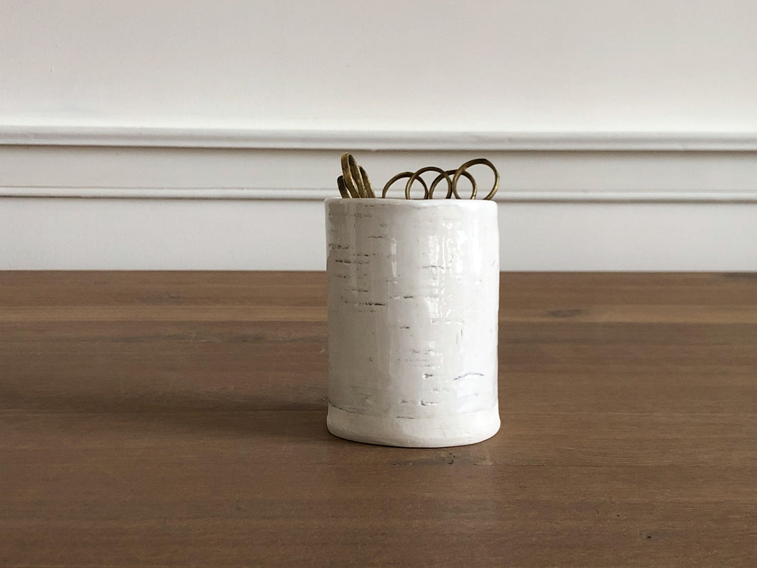 Small Ceramic White Vase