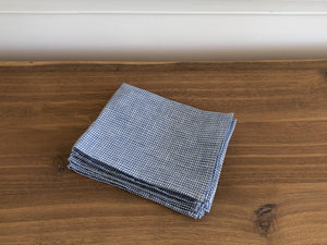 Linen Kitchen Cloth - Blue + White Check