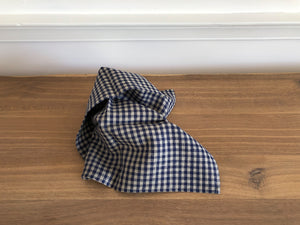 Thick Linen Kitchen Cloth -  Beige + Navy Check