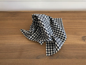 Linen Kitchen Cloth - Navy + White Check