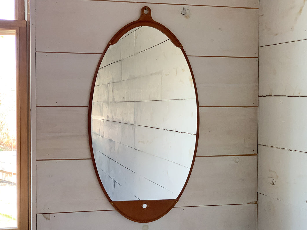 Lostine - Fairmont Leather Long Oval Mirror