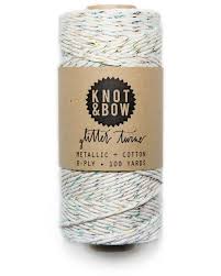 Knot & Bow - Cotton Twine Roll - Natural Glitter