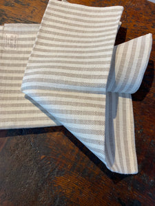 Chambray Kitchen Cloth - White with neutral Stripe
