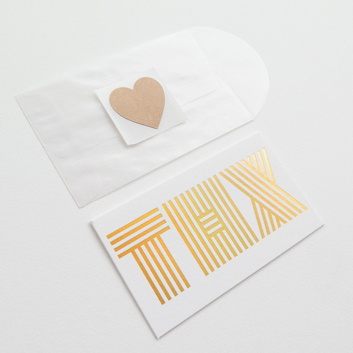 Anemone Letterpress - Gold Foil Holographic Thanks Mini Card